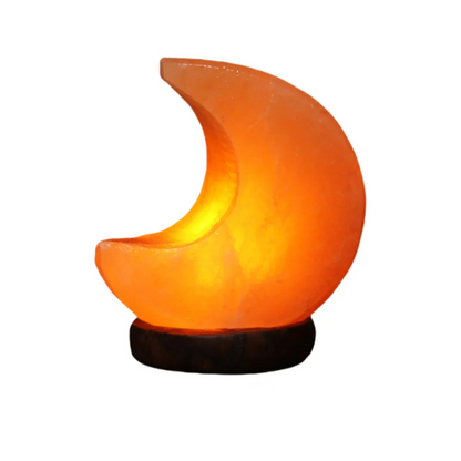 Natural Salt Crystal Lamp LED Warm Nightlight Wood Base