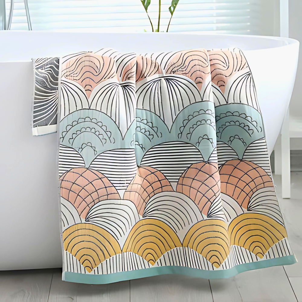 Beachy Ocean Cotton Bath Towel