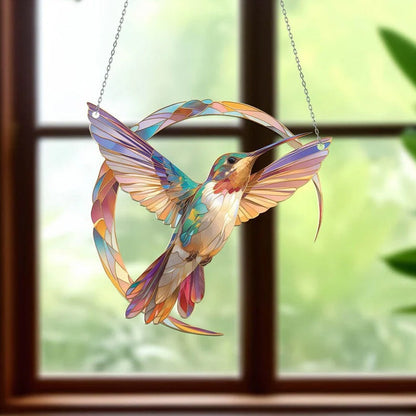 Vibrant Stained Glass Window Hanging Decoration