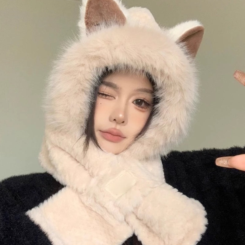 Cozy Fox Ear Winter Hat Scarf Set