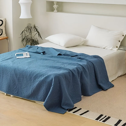 Cozy Green Cotton Throw Blanket - Luxicro
