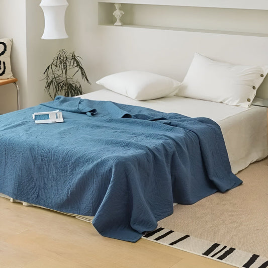 Cozy Green Cotton Throw Blanket - Luxicro