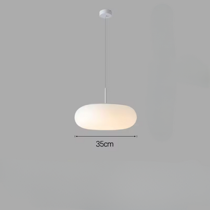 Classic White Hanging Light with Warm LED Shine