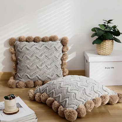 Soft Fringe Decorative Pillow Cover in Boho Chic Design