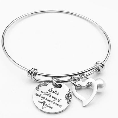 Motivational Sibling Quote Bracelet