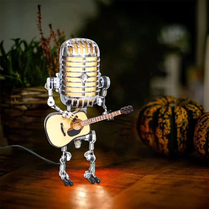 Vintage Robot Microphone Figure