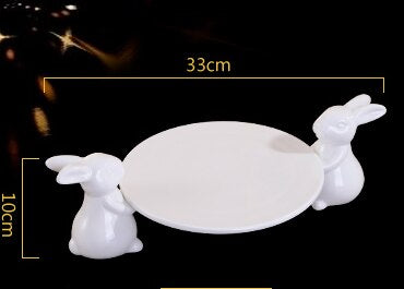 Cute Rabbit Ceramic Serving Platter Tray