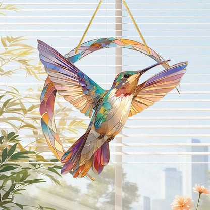 Vibrant Stained Glass Window Hanging Decoration