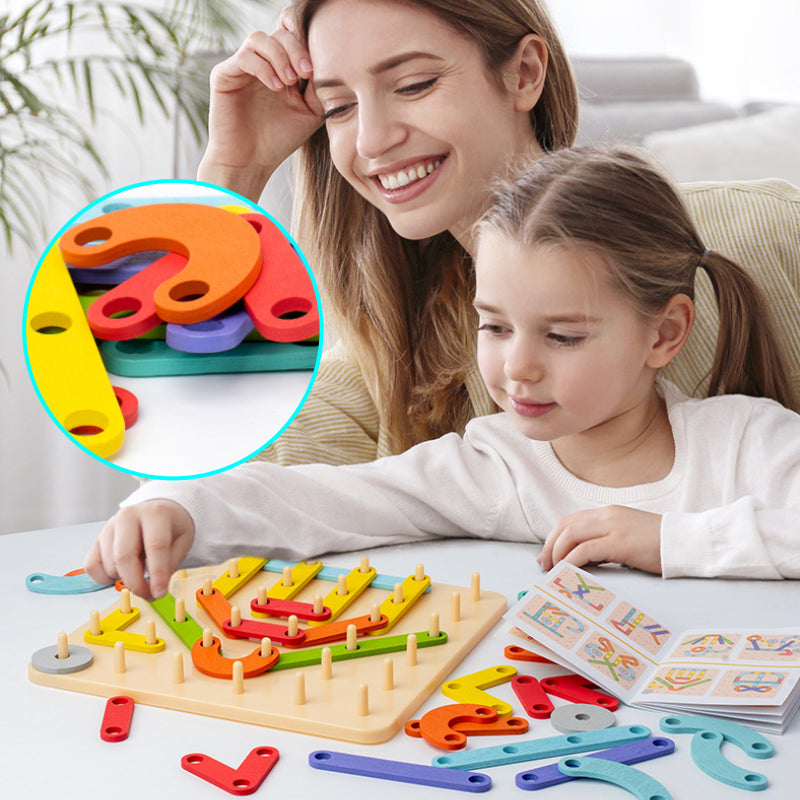 Learning Wooden Peg Puzzle Toy - Luxicro