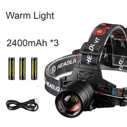 Bright Rechargeable Outdoor Headlight with Zoom