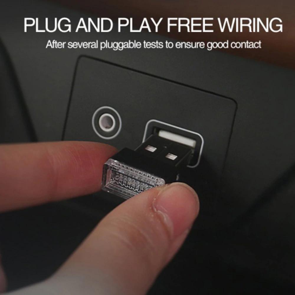 Compact Car USB Ambient Interior Light Lamp