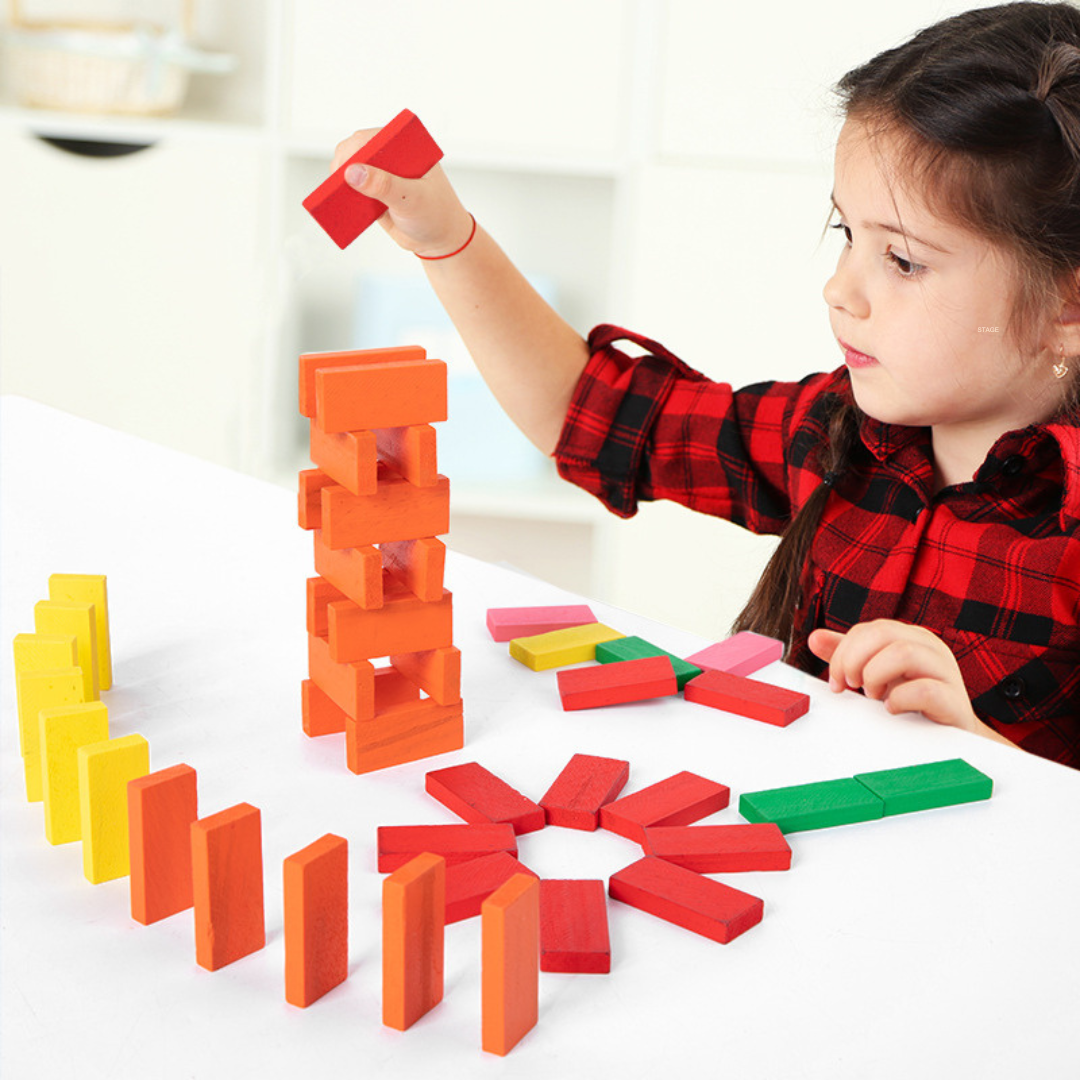 Classic Wooden Learning Domino Set - Luxicro