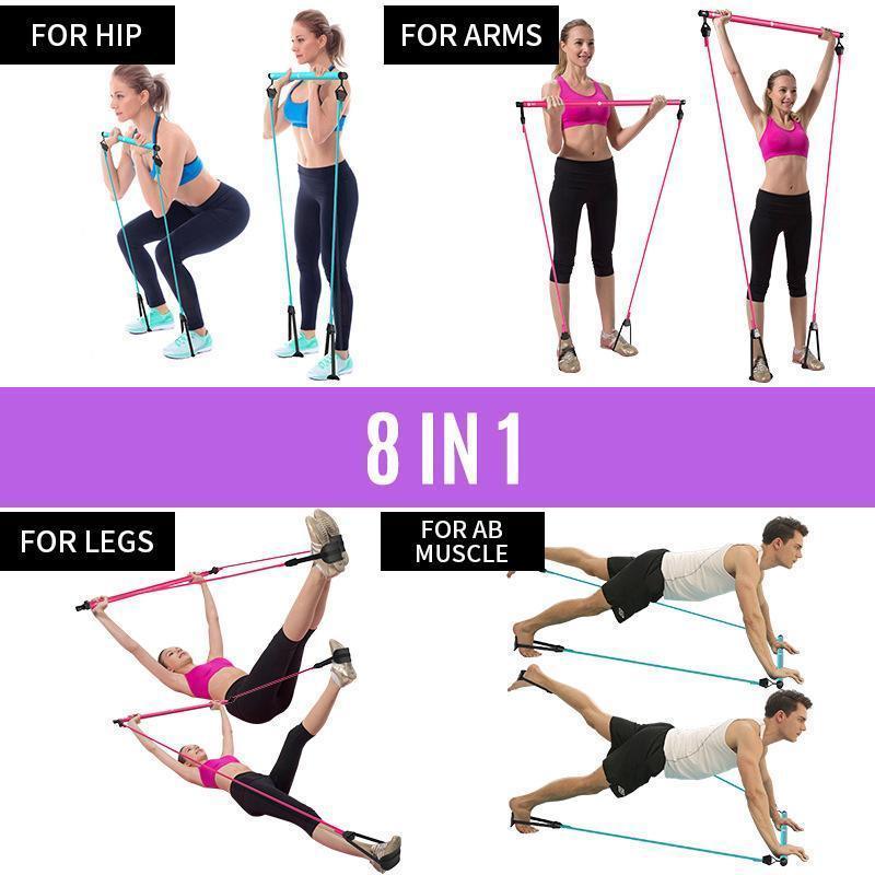 Compact Home Pilates Exercise Bar Kit - Luxicro