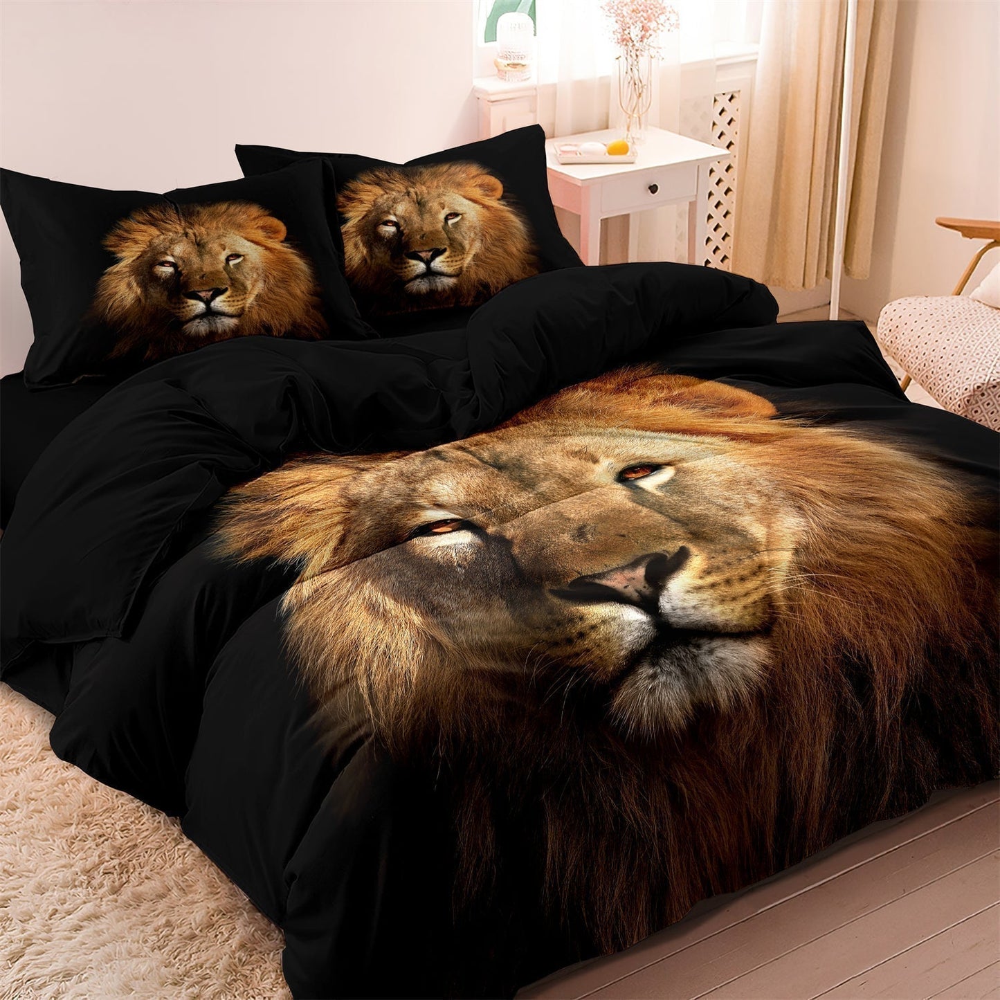 Animal Print Lion Bedding Set