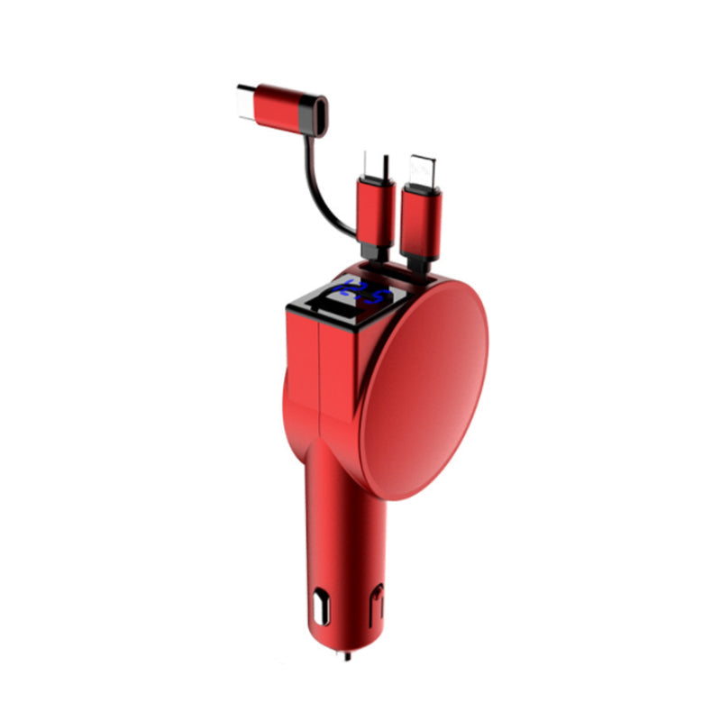 Compact 3-in-1 Quick Car Phone Charger