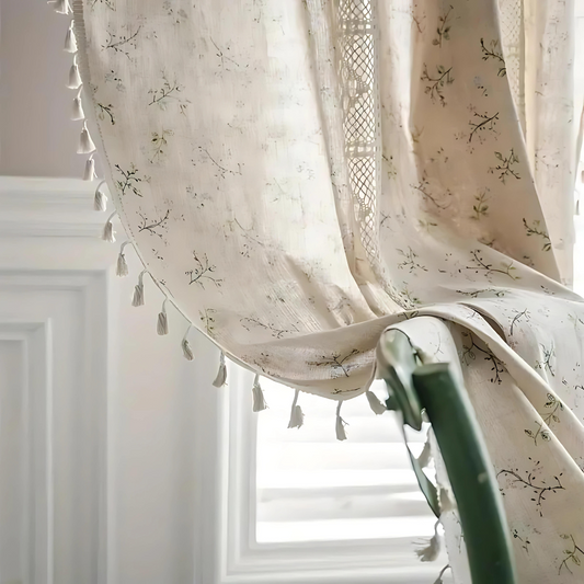 Delicate Floral Sheer Curtain - Luxicro