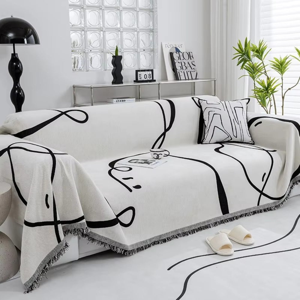 Soft Plush Reversible Chenille Sofa Slipcover - Luxicro