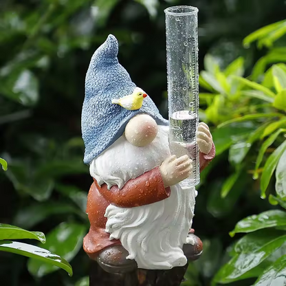 Vibrant Outdoor Gnome Figurine with Rain Gauge