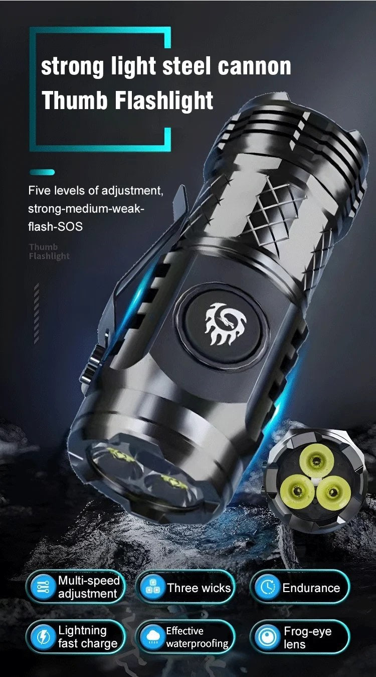 Small 3 LED Ultra Bright Pocket Flashlight