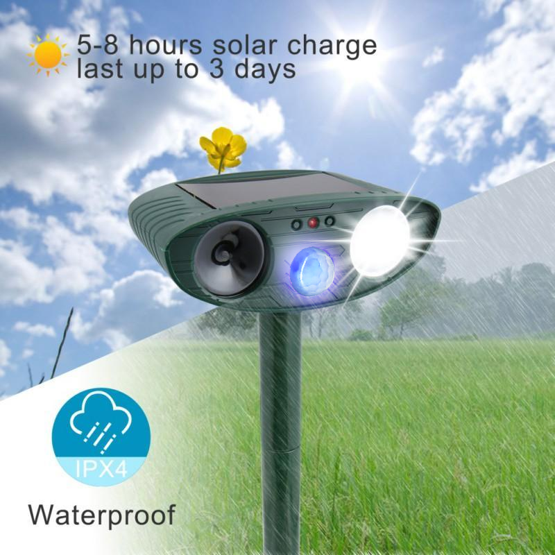 Outdoor Solar Cat Deterrent with Motion Sensor