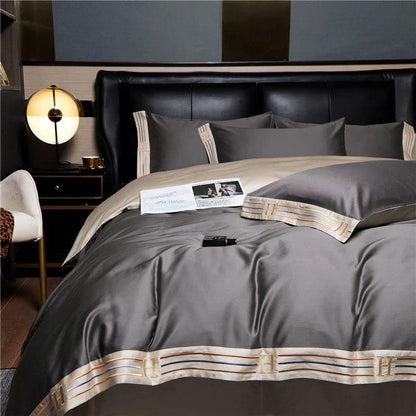 Soft Satin Cotton Bedding Duvet Cover Set