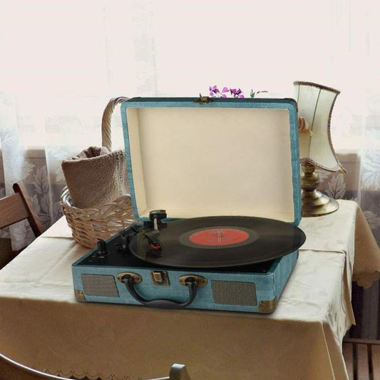 Compact Vintage Style Vinyl Turntable Player - Luxicro