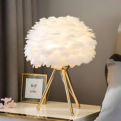 Elegant Feather Table Lamp For Home Decor