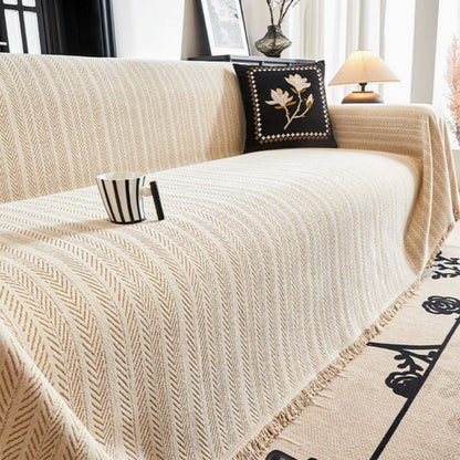 Plush Herringbone Chenille Sofa Slipcover