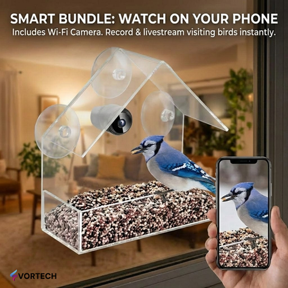 Easy Install Window Bird Feeder with Camera