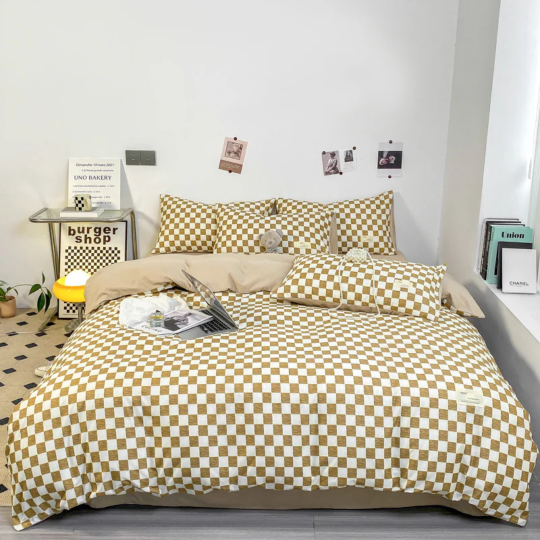 Luxury Checkered Bedding Set