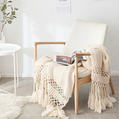 Cozy Plush Fringe Throw Blanket