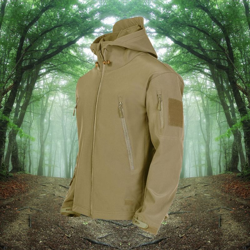 Durable Mens Tactical Rain Jacket Poly Blend
