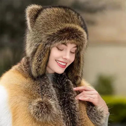 Soft Faux Fur Raccoon Plush Family Hat