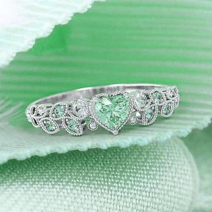 Elegant Diamond Heart Shaped Ring