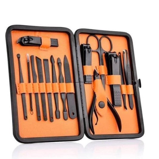 Portable 15pc Nail Care Kit With Storage Case