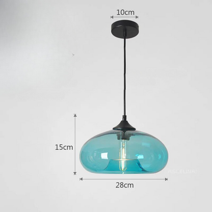 Vibrant Hanging Glass Ceiling Light