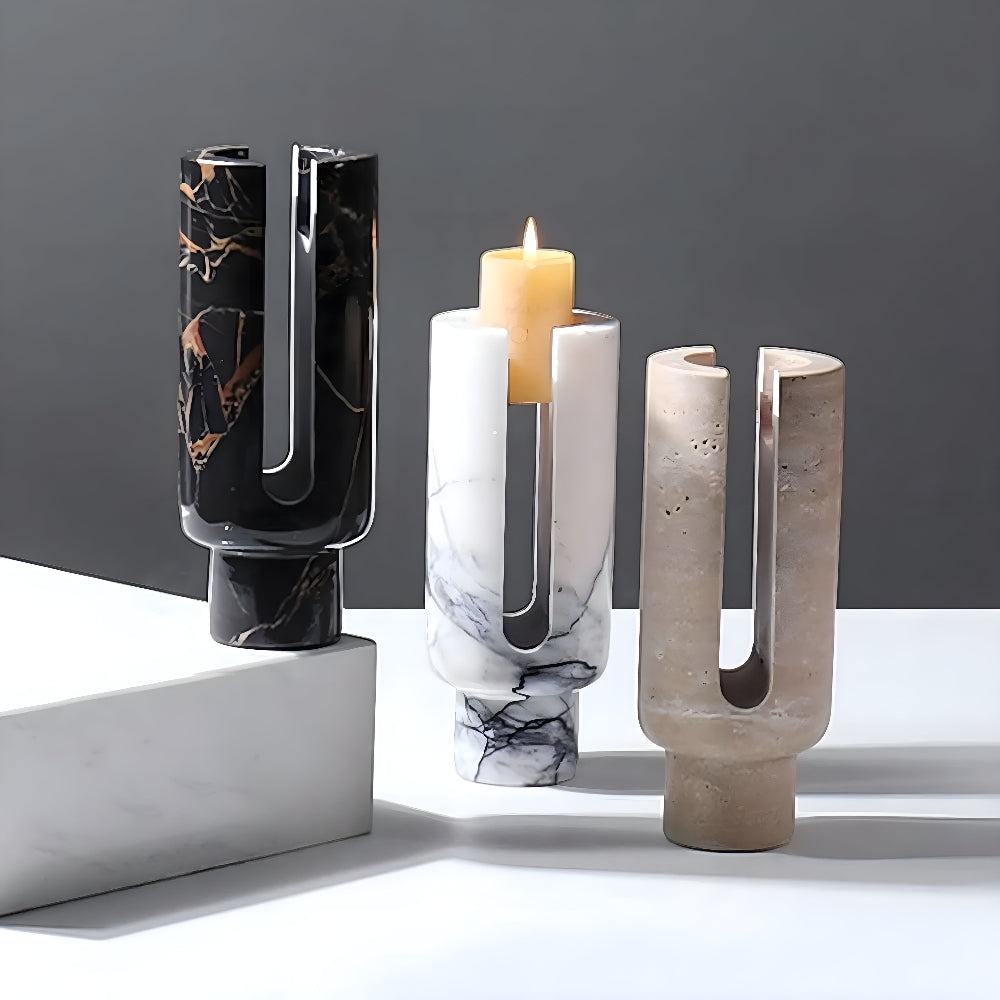 Luxury White Marble Candle Stand - Luxicro