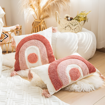 Decorative Stitched Floral Pillow Cover - Luxicro