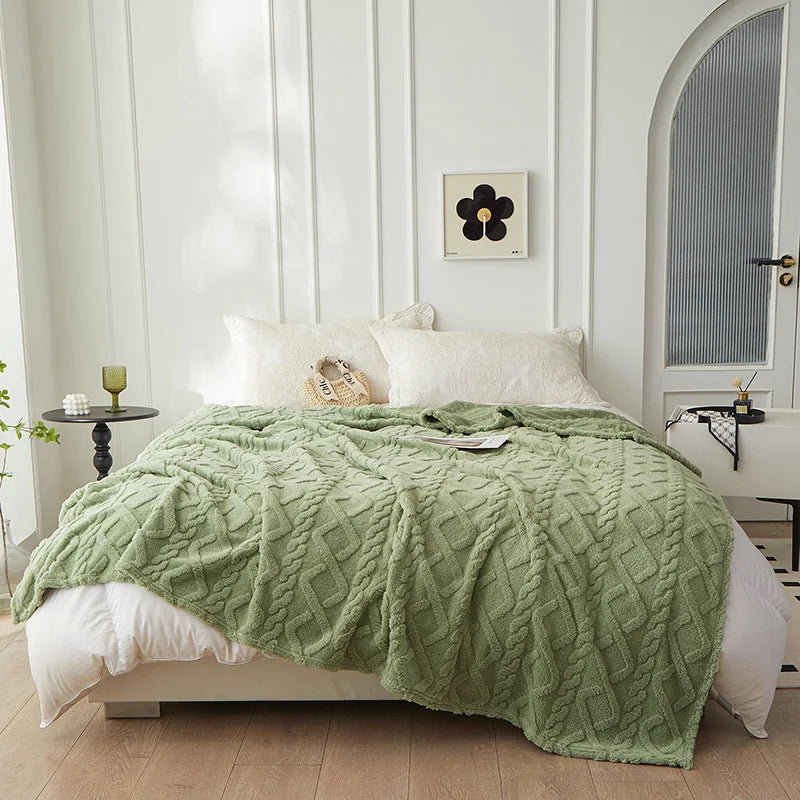 Plush Reversible Wool Blanket