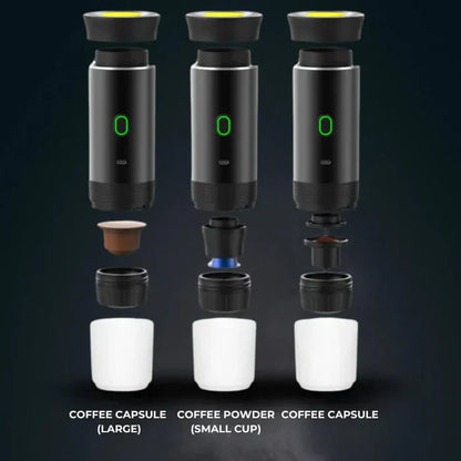 Compact Travel Coffee Machine with Grinder & Frother