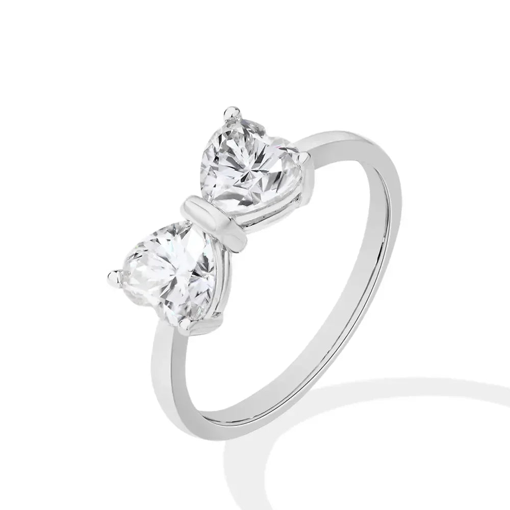 Elegant 925 Silver Bow Wedding Ring