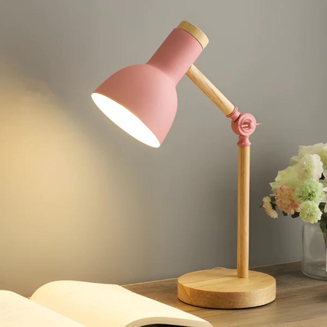 Stylish Wooden Table Lamp with Flexible Arm