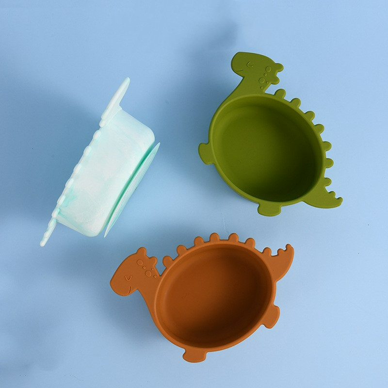 Cute Kids Dino Bowl with Grip Bottom