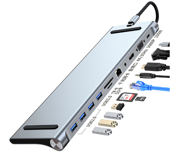 Compact USB-C Laptop Dock with HDMI and Ethernet Port