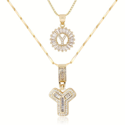 Fine 14k Gold Initial Diamond Pendant Necklace