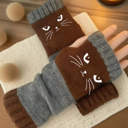 Cozy Kitty Design Touchscreen Gloves - Luxicro