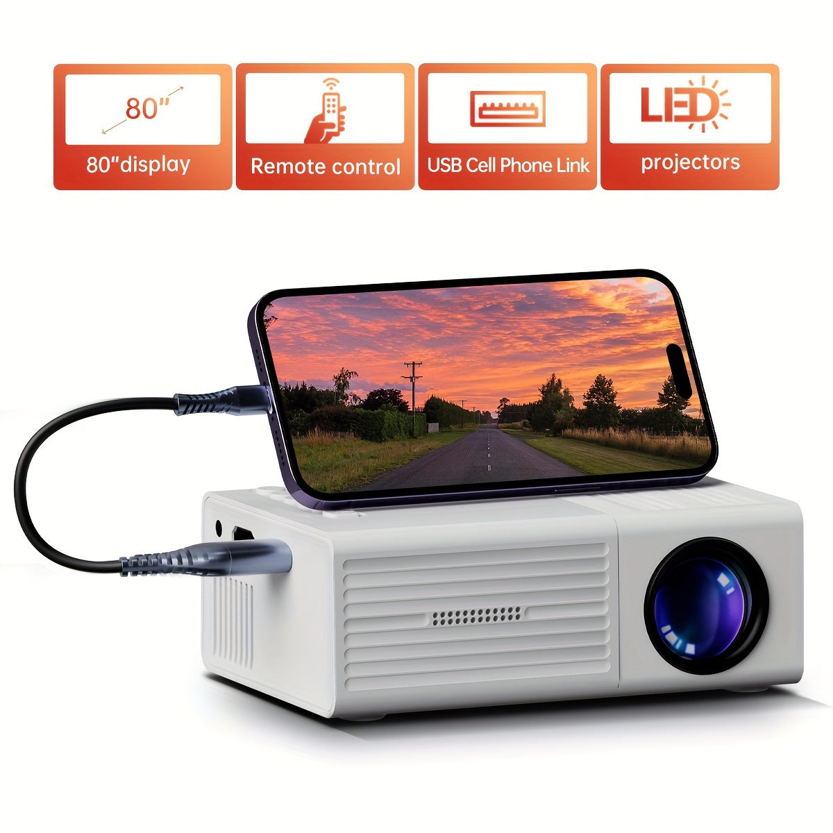Bright Portable HD LED Projector 3000 Lumens