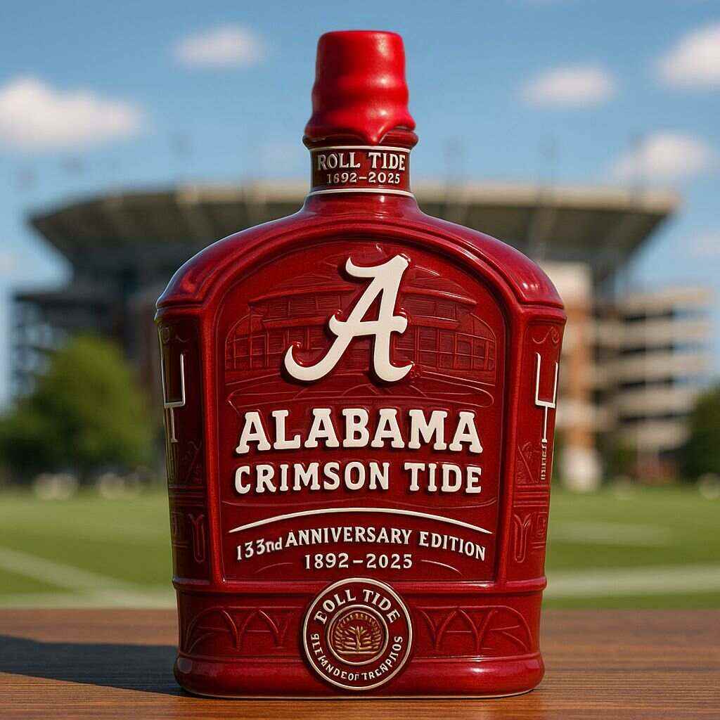 Authentic Alabama Crimson Tide Collectible Whiskey Decanter