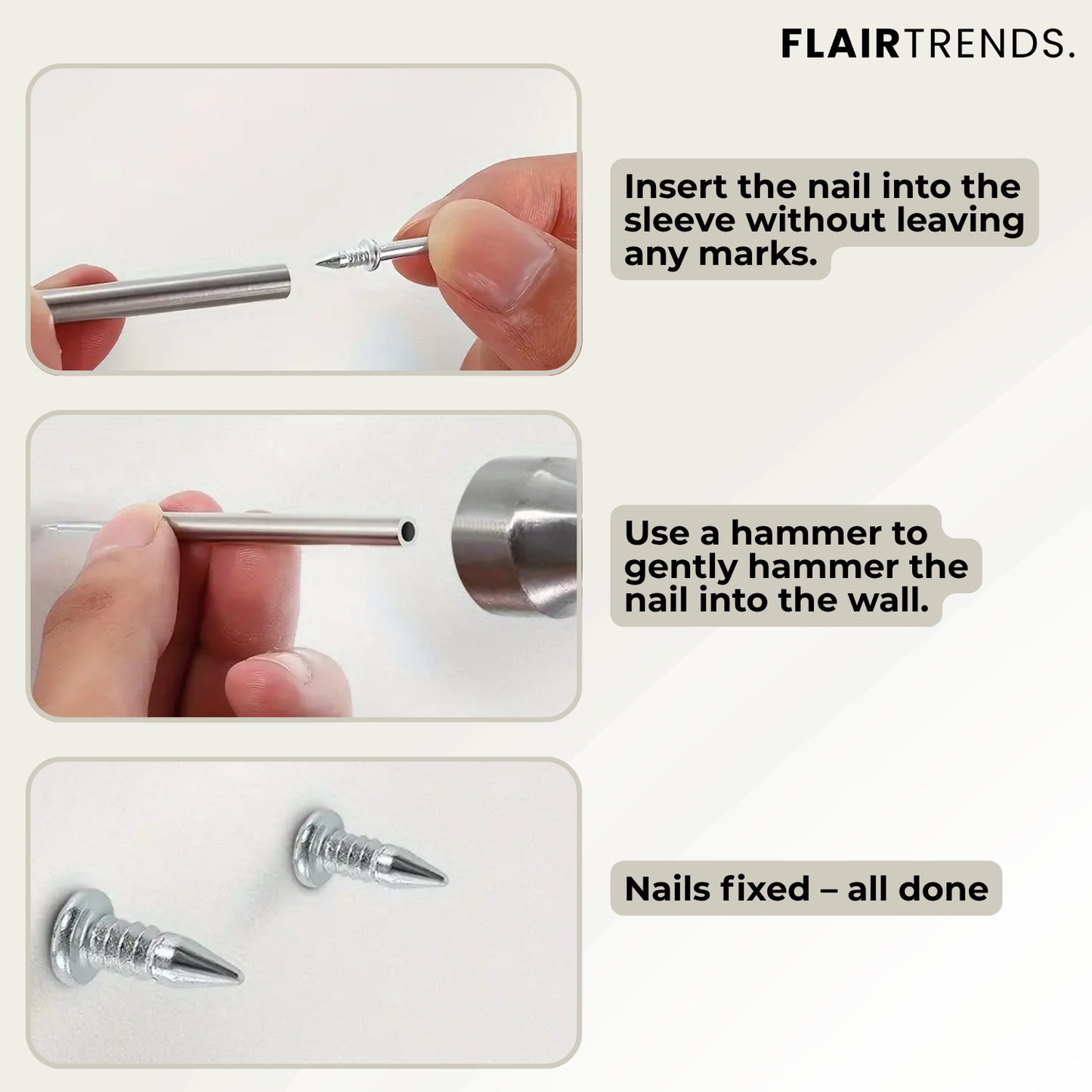 Simple Wall Fasteners - 100 Pack, No Drill Needed