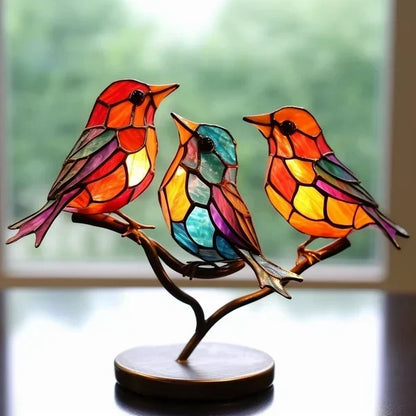 Colorful Decorative Glass Bird Figurines